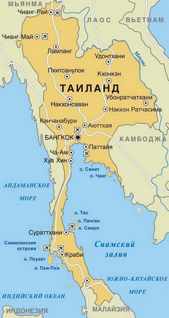 карта-Таиланда-курорты