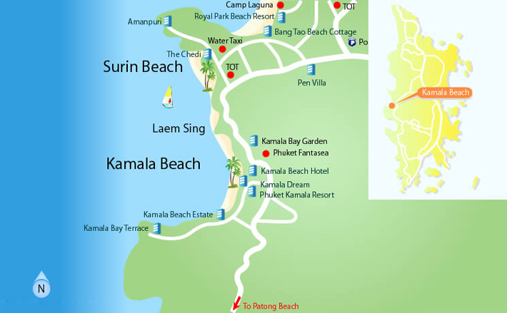 карта пляжа камала