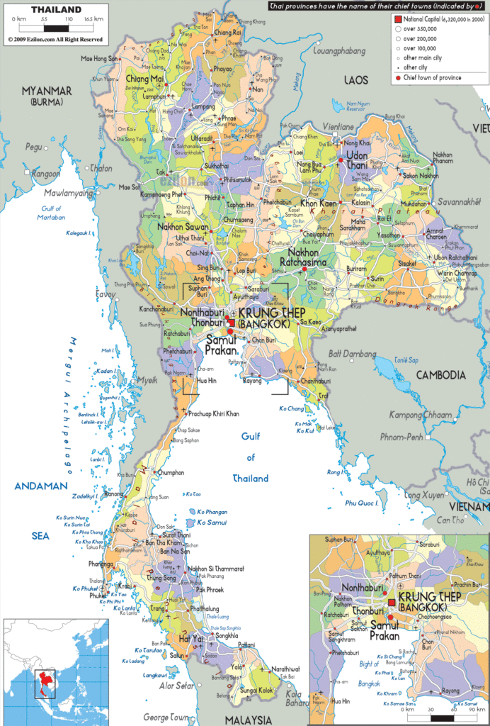 карта таиланда